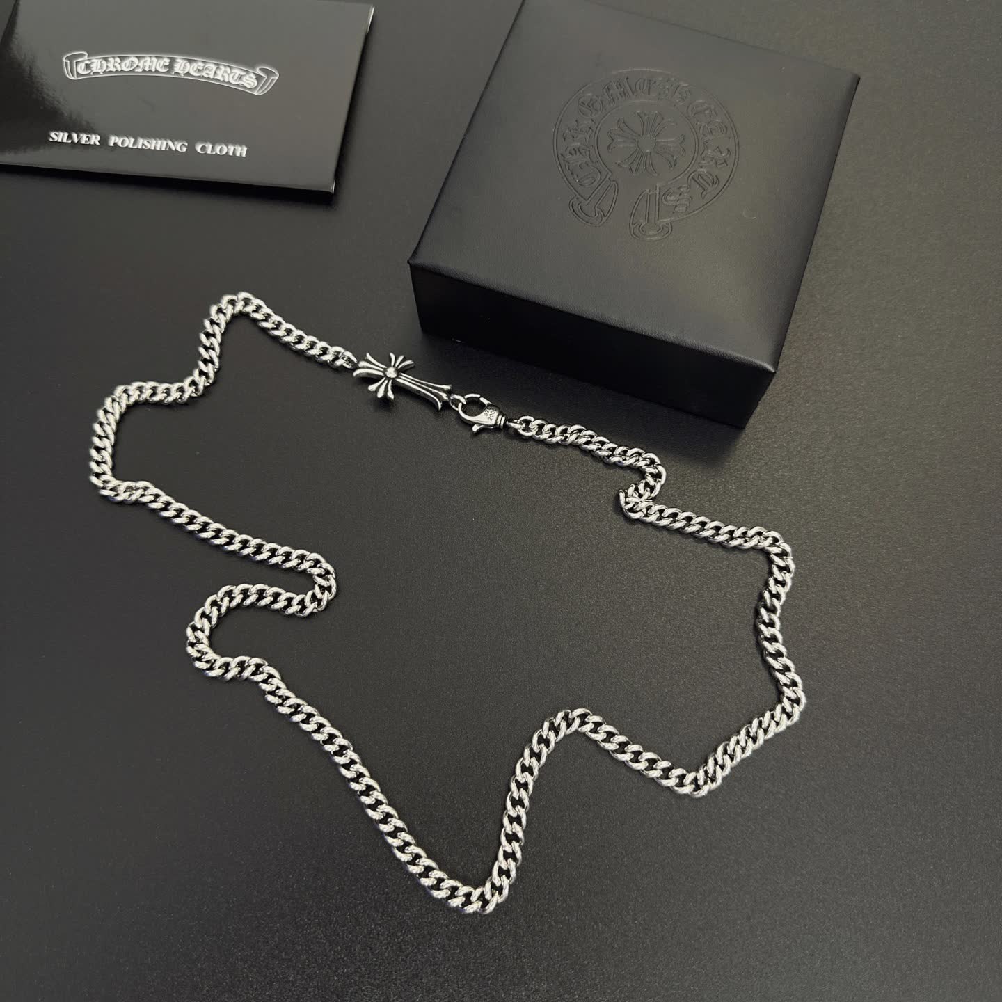 Chrome Hearts Silver Chain with Cross Pendant